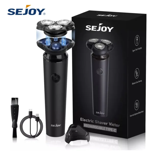 Sejoy Shavers for Men Electric Razor Waterproof IPX5 Electric Shaver Fast Charging-3D Floating Head Shaving Machine - Image 2