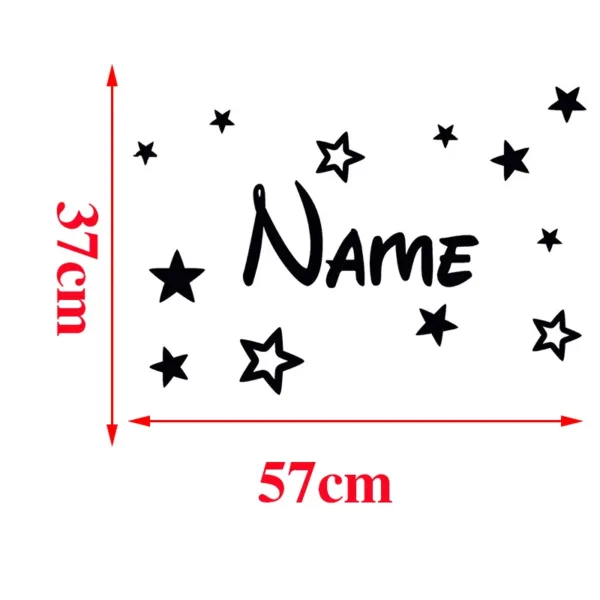 Personalised Boys or Girls Name With Stars Decor Vinyl Wall Sticker Decal Wallpaper Home Decoration Size 30*20cm - Image 3