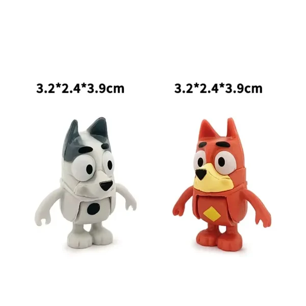 8Pcs/Set Bluey Bingo Anime Figurines Toy Figures Movable Joints Action Figure Model Dolls Children Birthday Decoration Toy Gift