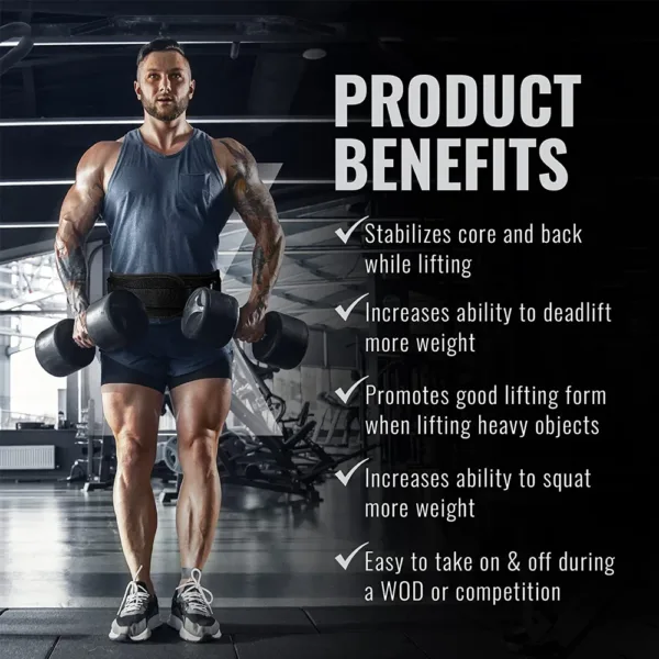 Sports Fitness Weight Lifting Waist Belts Gym Workout Lumbar Back Support, Powerlifting, Strength Training, Squat, Weightlifting - Image 2