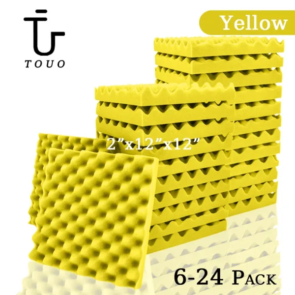 TOUO Egg Trough Acoustic Foam 6/12/24 Pcs Self-Adhesive Studio Wedge Tiles Sound Proofing Padding Wall Sound Proof Foam Panels - Image 10