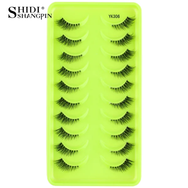 SHIDISHANGPIN 5/10Pairs False Lashes Cat Eye Eyelashes Eyelash Extension 3D Mink Half Lashes Natural Makeup faux Cils maquiagem - Image 17