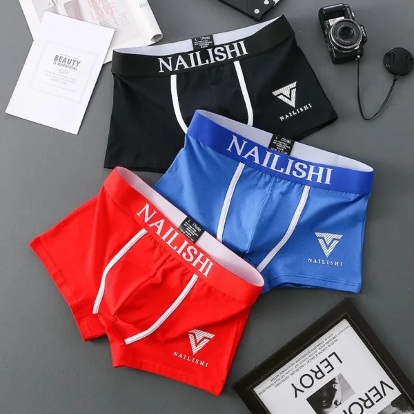 Men's Cotton Underwear Boxers Letter Trend Mid Waist Comfortable Underpants Shorts Sexy Fashion Panties - Image 4