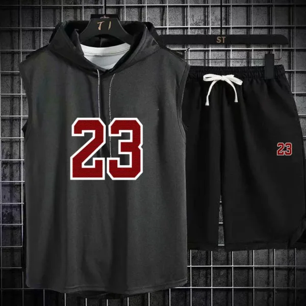 New Summer Men's Two Piece Set CasualT-Shirt and Shorts Set Mens Sports Suit Fashion Short Sleeve Tracksuit Hooded T-shirt - Image 8