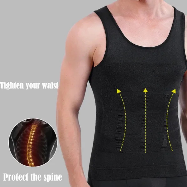 Men's Slimming Tight Skinny Elastic Body Shapewear Abdominal Tightening No Sleeves Breathable Vest Fitness Sport Shaping Shirt - Image 5