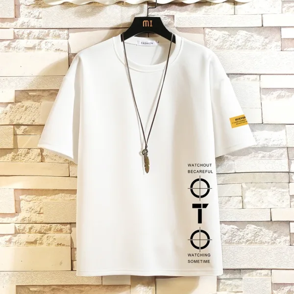 Short Sleeve T Shirt Men'S For 2024 Summer Print Black White Tshirt Top Tees Brand Fashion Clothes Plus Size M-5XL O NECK - Image 3