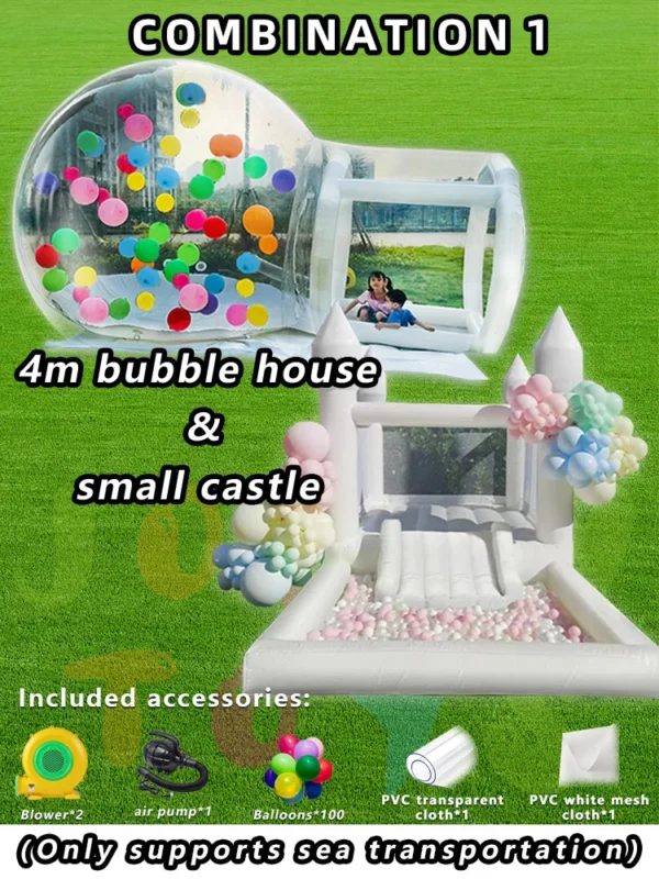 JOLLY TOYS Balloon inflatable bubble house with trampoline and transparent dome PVC material with blower
