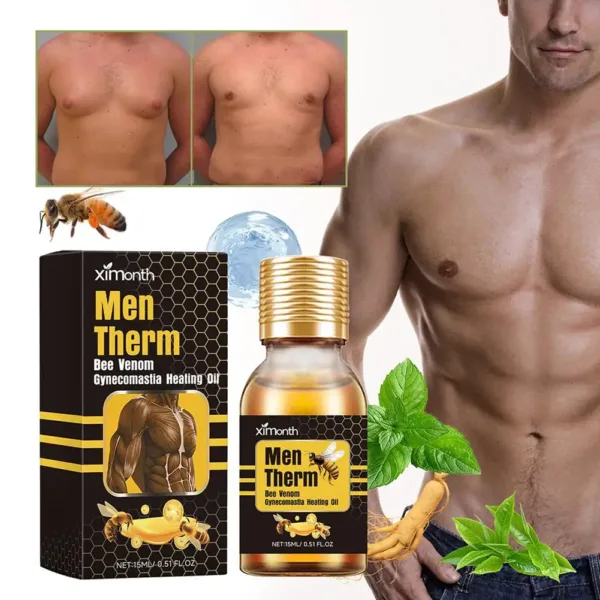 15ml Men Bee Gynecomastia Heating Oil Breast Shaping Breast Firm Massage Serum Breast Tighten Oil Skin Care - Image 5