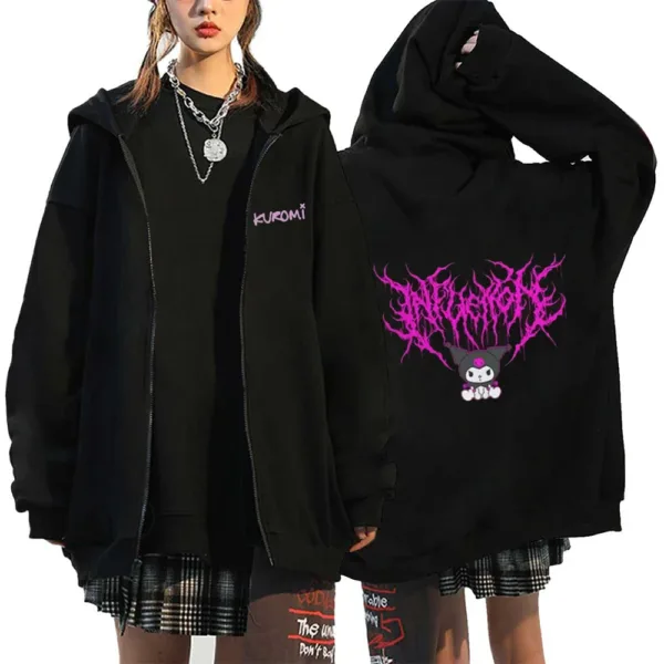 Essential Hoodies Women's Sale Cardigan Zipper Hoodies Sanrio Hello Kitty Kuromi Long Sleeve Women's Autumn and Winter Sweatshir - Image 10