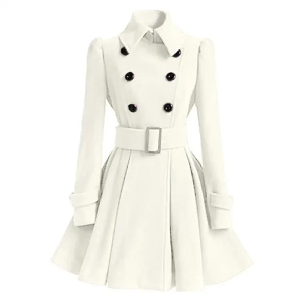 S-XXL New Fashion Classic Winter Thick Coat Europe Belt Buckle Trench Coats Double Breasted Outerwear Casual Ladies Dress Coats - Image 7