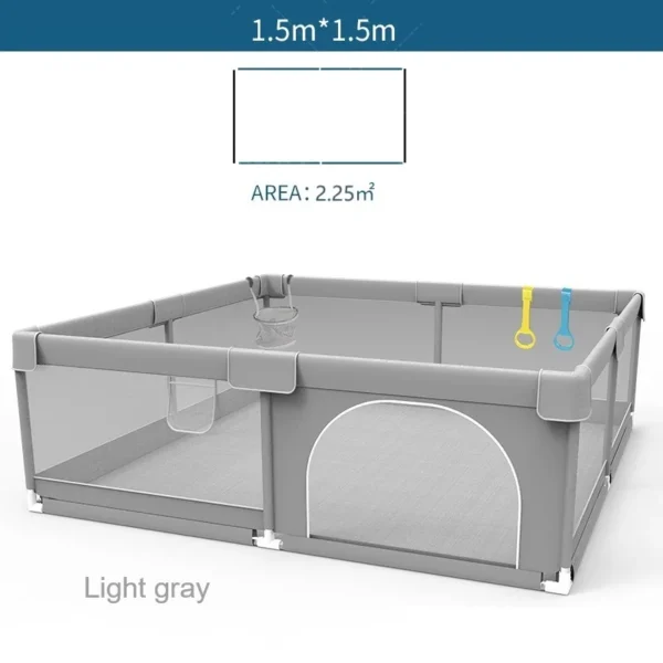 IMBABY Baby Playpens Light Gray Corralito for Baby Playground with Pull Ring Child Safety Barrier Fence Ball Box Game Playpen - Image 16