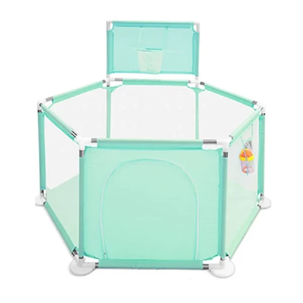 IMBABY Baby Playpen Green Hexagon Playpen for Children with Basketball Board Children's Playpen Ball Pit Baby Playground Fence - Image 5