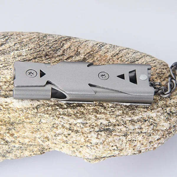 Portable Whistle 180 db Aluminum Alloy Double Tube Lifesaving Emergency SOS Safety Survival Tool Kit Outdoor Camping Equipment - Image 3