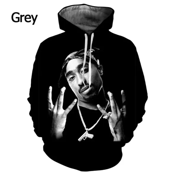 Hip Hop Rapper Tupac 3D Printed Hoodie Men/Women Casual Fashion Hooded Kids Pullover Sweatshirts Oversized Unisex Clothing - Image 3