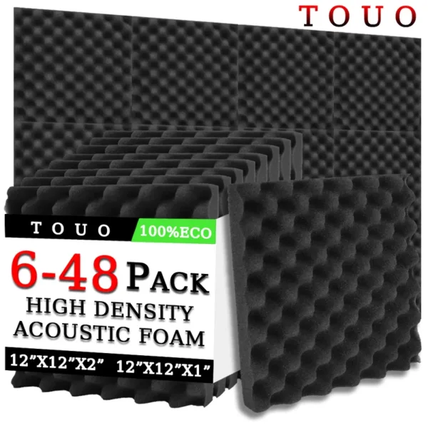 TOUO Egg Trough Wall Soundproof Foam 6 12 24 48 Pcs High Density Sound Absorbing Material Acoustic Foam Ceiling Noise Insulation - Image 13