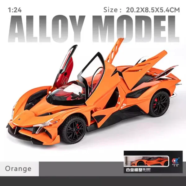 New 1:24 Apollo Evo Alloy Car Model Simulation Sound And Light Pull Back Toy Car Metal Sports Car Boys Collection Ornaments Gift - Image 4