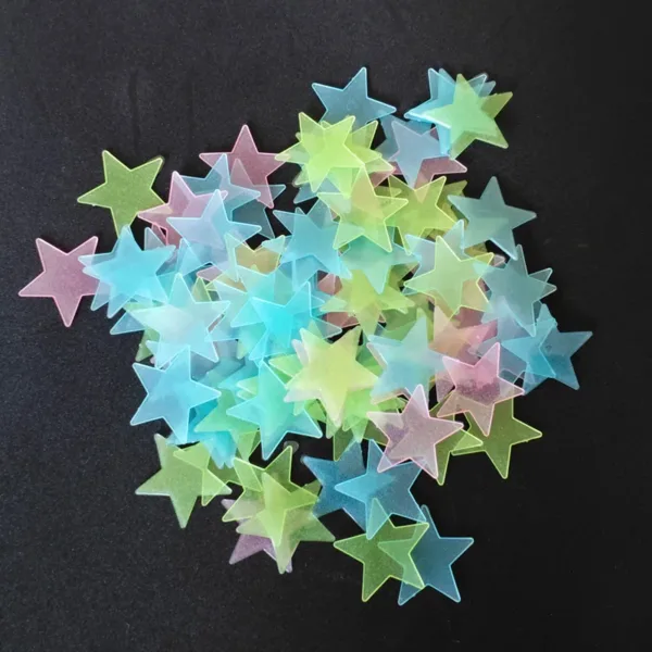 100Pcs/Set Stars Luminous Wall Stickers Glow In The Dark For Kids Baby Room Decoration Decals Colorful Star Home DIY Decor Mural - Image 7