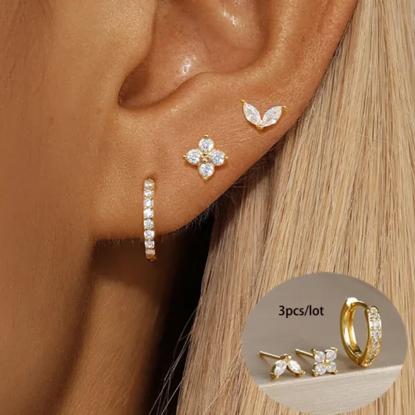 3PCS Gold Hoop Earrings - Image 5