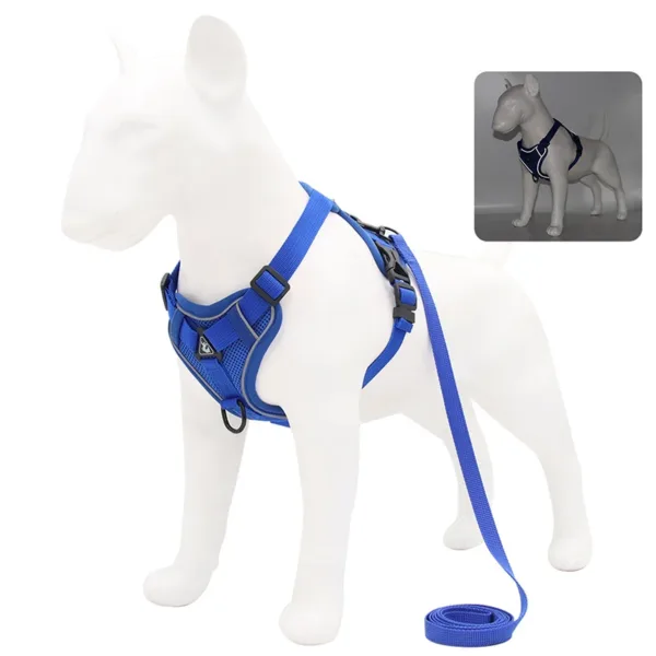 No Pull Dog Harness and Leash Set Adjustable Pet Harness Vest For Small Dogs Cats Reflective Mesh Dog Chest Strap French Bulldog - Image 2