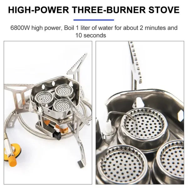 Camping Tourist Burner Big Power Gas Stove Cookware Portable Furnace Picnic Barbecue Tourism Supplies Outdoor Recreation - Image 4