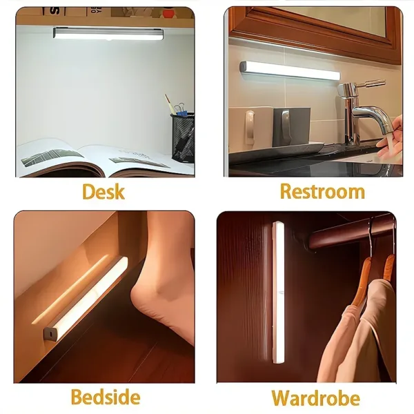 Motion Sensor Night Lights Wireless LED Lamp USB Rechargeable Magnetic For Wardrobe Room Closet Kitchen Aisle Tube Detector Bulb - Image 6
