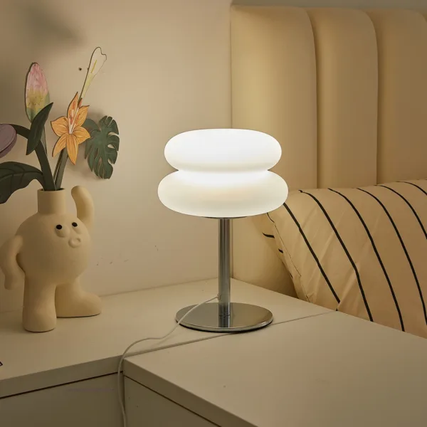 Bauhaus retro table lamp plastic lamps bedroom bedside living room Nordic mushroom lamp 9-level brightness dimming ambient light - Image 2