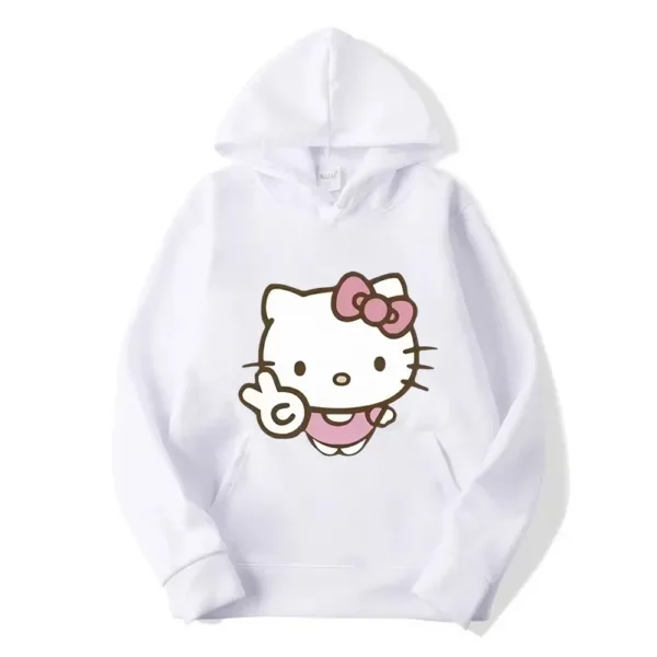 2024 New Hello Kitty Cartoon Family Women Hoodie Cartoon Anime Men Pullover 2024 New Spring Autumn Couple Sweatshirt Clothes Top - Image 7