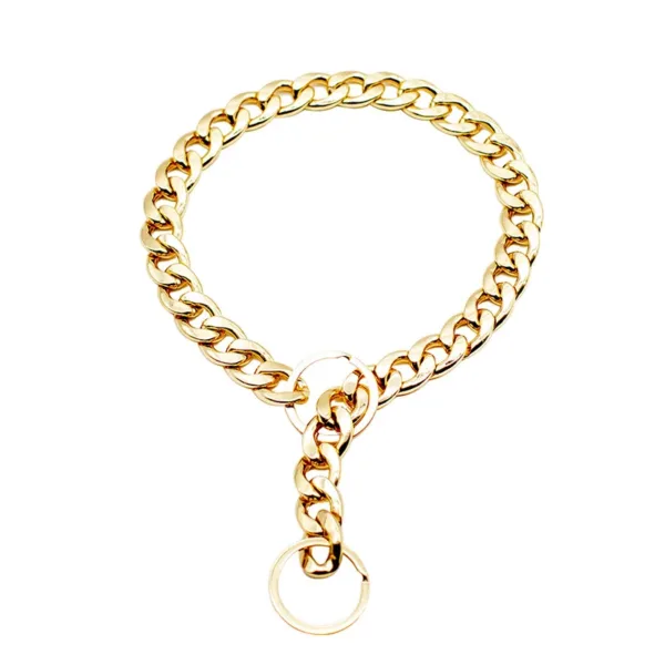 Metal Dog Training Collars Luxury Pet Dog Collar Gold Chain Necklace For Bulldog Small Medium Dogs Cat Costume Accessories - Image 4