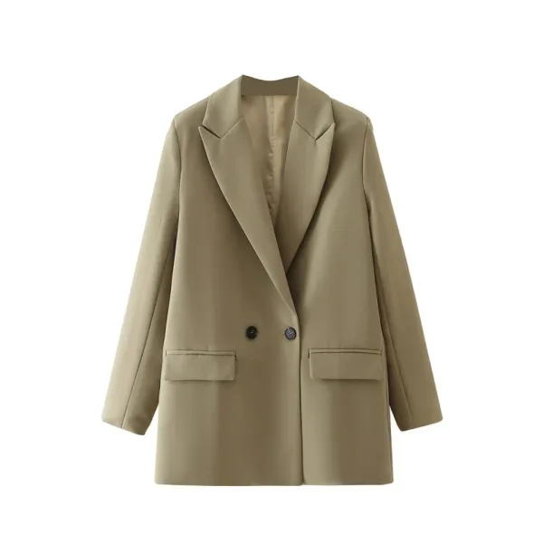 TRAF Blazer Woman Black Beige Khaki Blue Green Gray Women coat Fashion Office Wear Women's Blazers Jacket Outerwears 2024 - Image 11