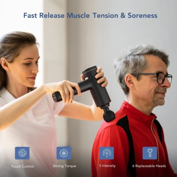 Mebak 5 Massage Gun Professional Muscle Massager LCD Touch Screen Fascia Gun Type-c Charge Massager For Pain Relief Body - Image 6