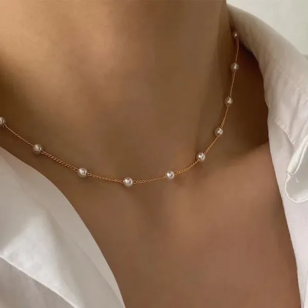 14K Gold Pearl Necklace - Image 6