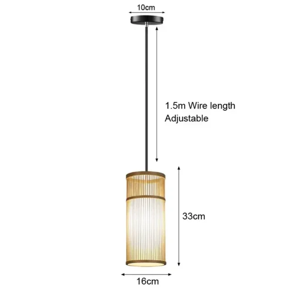 Bamboo Hanging Lamp Pendant Ceiling Light Rattan Wicker Lustre Hand Knit Braiding Suspended Home Dining люстра потолочная - Image 2