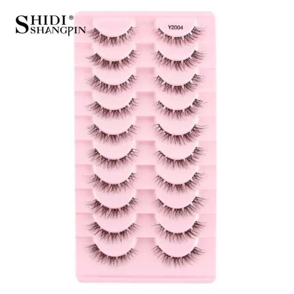 SHIDISHANGPIN 5/10Pairs False Lashes Cat Eye Eyelashes Eyelash Extension 3D Mink Half Lashes Natural Makeup faux Cils maquiagem - Image 44