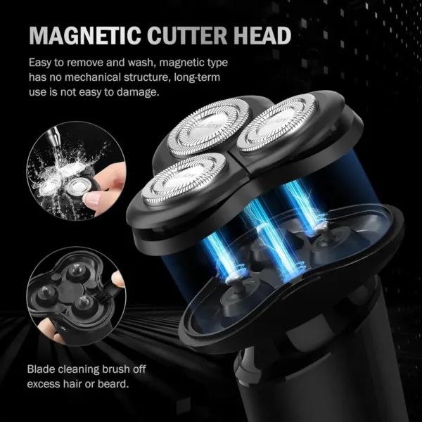 Sejoy Shavers for Men Electric Razor Waterproof IPX5 Electric Shaver Fast Charging-3D Floating Head Shaving Machine - Image 3