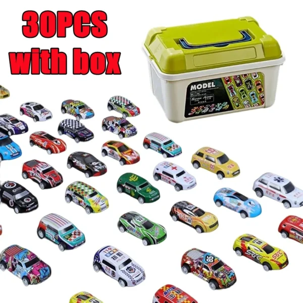 New 50-10PCS Mini Alloy Car Model Set with Storage Box Diecast Cars Toys for Boys Sliding Inertia Vehicle Children Toy Kit Gifts - Image 6