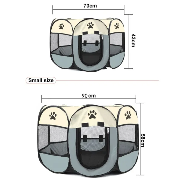 Pet Octagonal Crate Cat Crate Dog Crate Folding Maternity Crate Canine Crate Easy Operation Enclosure Outdoor Camping Pet Tent - Image 2