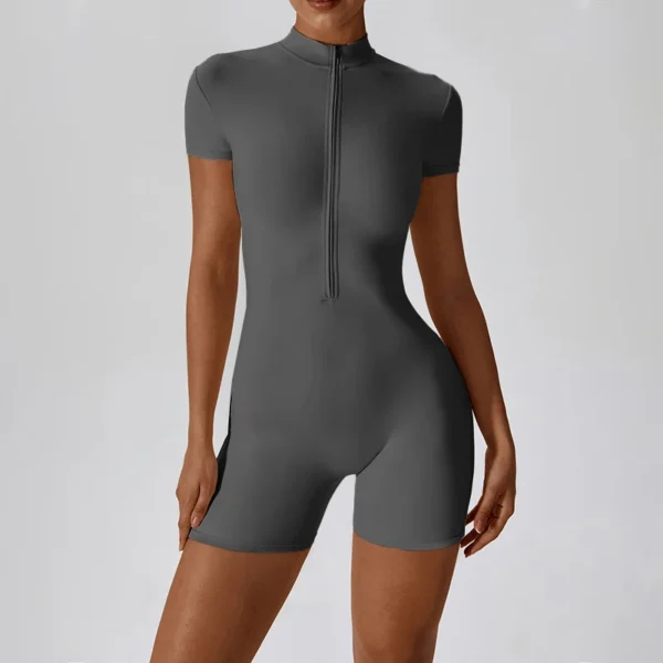 Summer Zipper Workout Jumpsuit Sports Overalls Women Gym Clothing Running Fitness Suits Gym Tracksuit Short Sportswear Yoga Set - Image 16