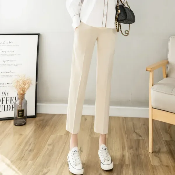 Office Formal Maternity Pants Thin OL Elastic Waist Trousers Clothes For Pregnant Women Belly Business Wear Pregnancy Clothing - Image 7