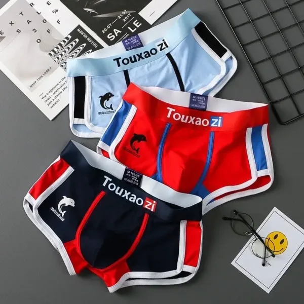 3Pcs/Lot Men Panties Cotton Underwear Boxers Briefs Mens Fashion Dolphin Boxershorts Trends Youth Personality Underpants Homme - Image 14