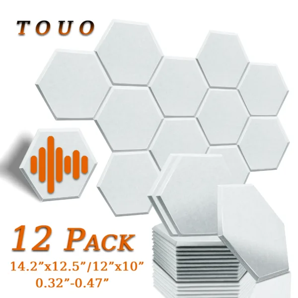 TOUO High Density Acoustic Panel 12pcs Soundproofing Panels Studio Acoustic Treatment Wall Sound Absorbing Bedroom Decoration - Image 31