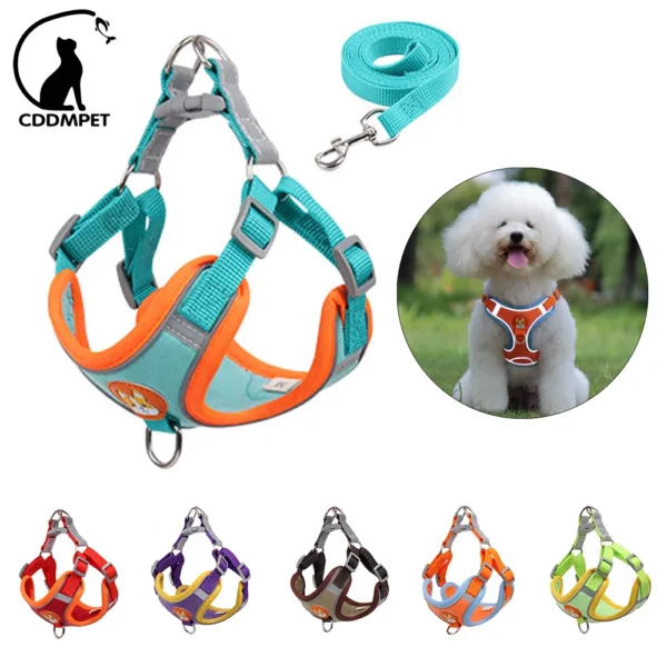 No Pull Pet Dog Harness and Leash Set Adjustable Puppy Cat Harness Vest Reflective Walking Lead Leash For Small Dogs Chihuahua - Image 6
