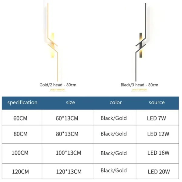LED Wall Lamp Modern Minimalist Strip Wall Decor Lights Lighting For Bedroom Bedside Living Room TV Sofa Lobby Background Decor - Image 7