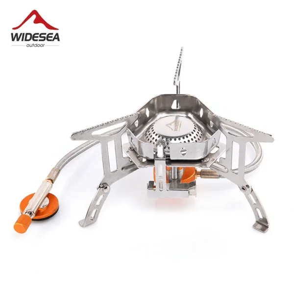 Widesea Camping Wind Proof Gas Burner Outdoor Strong Fire Stove Heater Tourism Equipment Supplies Tourist Kitchen Survival Trips - Image 2