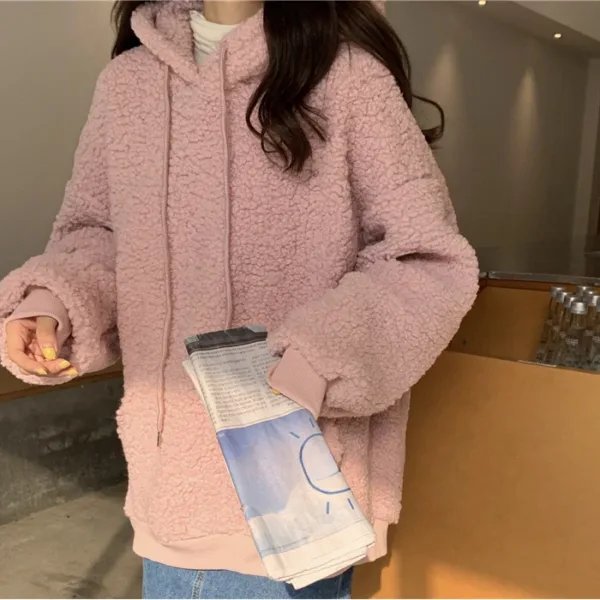 Harajuku Hoodies Women Casual Loose Long Sleeved Sweatshirts Cute Little Bear Ear Hoodie Ladies Fashion Sweatshirt Woman Clothes - Image 4