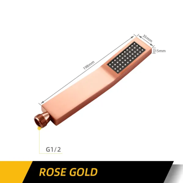 Square HandHeld Shower Head Bathroom Accessories Products Made Of Solid Brass Bend Hand Hold Shower High Pressure Water - Image 12