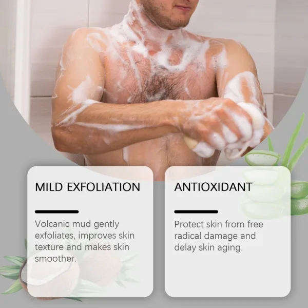 Volcanic Mud Soap Pimples Blackheads Remover Acne Oil Control Face Wash Brightening Soothing Moisturizing Men Body Cleaning Soap - Image 5