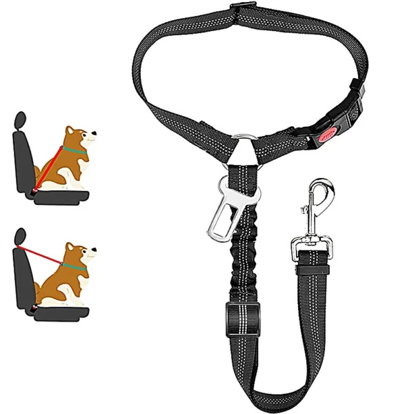 New Solid Two-in-one Dog Harness Leash Pet Car Seat Belt BackSeat Safety Belt Adjustable for Kitten Dogs Collar Pet Accessories - Image 12