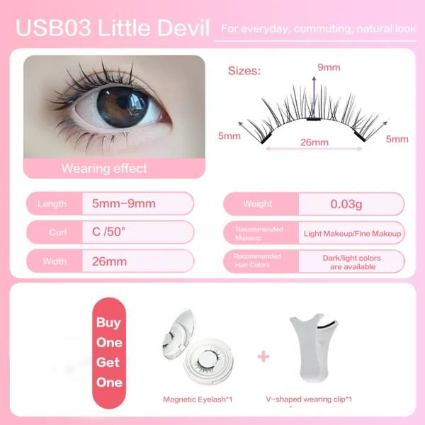 PRAECLARUS 2Pairs Reusable Magnetic Lashes No Glue Needed Professional Premium 3D Magnetic Eyelash 3-Step Press On False Eyelash - Image 14