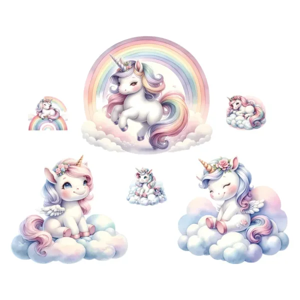 Unicorn Decorative Vinyl Child Wall Stickers For Baby Girl Room Decor Adhesive Wallpaper Bedroom Accessories Wall Art Room Decor - Image 5