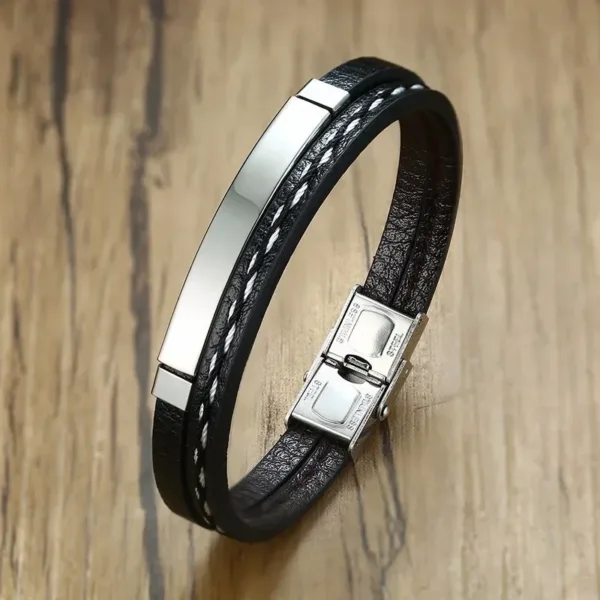 Leather Weave Bracelet - Image 2